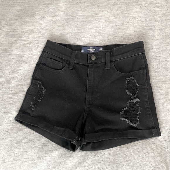 Hollister High Rise Shorts Size 26 Black Color - Picture 2 of 9